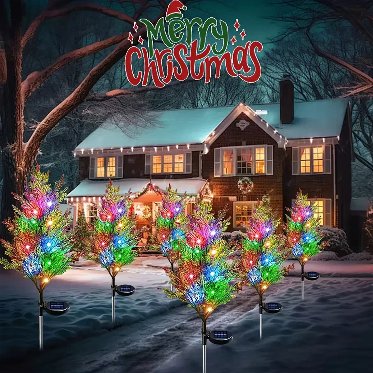 Solar kerstboomverlichting buiten meerkleurig