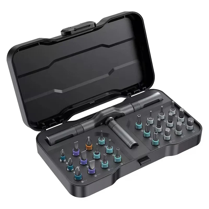 24-in-1 ratelschroevendraaier met magnetische bits