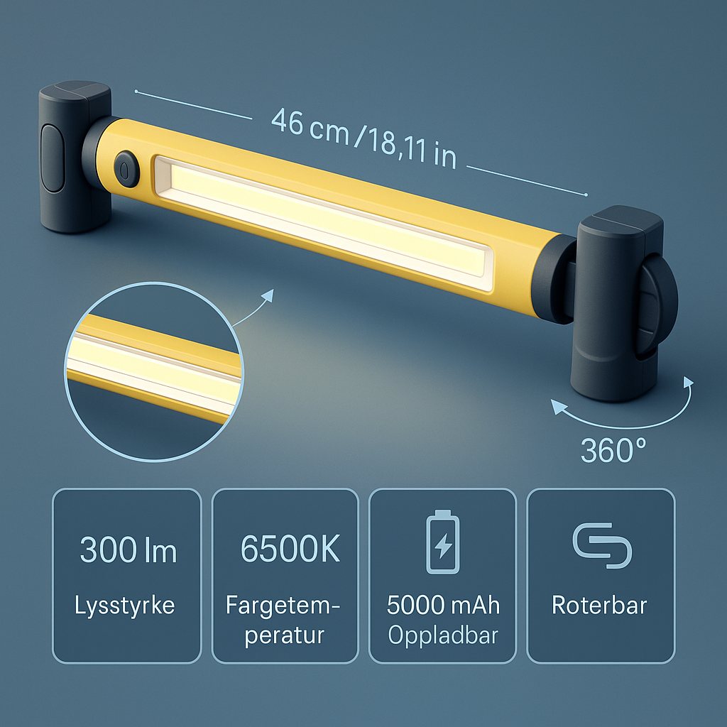 Krachtige magnetische oplaadbare werklamp