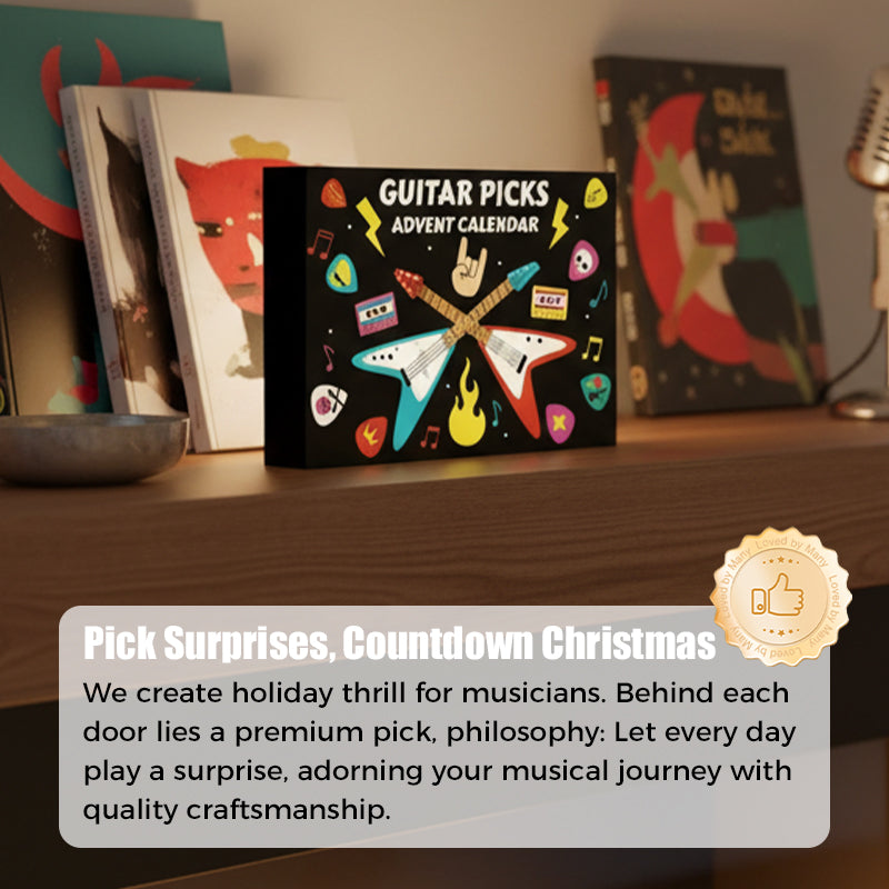 Gitaar adventskalender met 24 gitaarplectrums