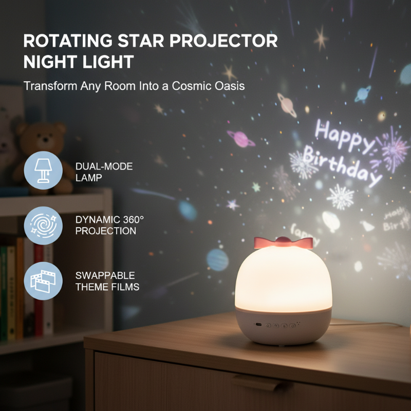 Oplaadbare draaibare sterrenhemel projector nachtlamp
