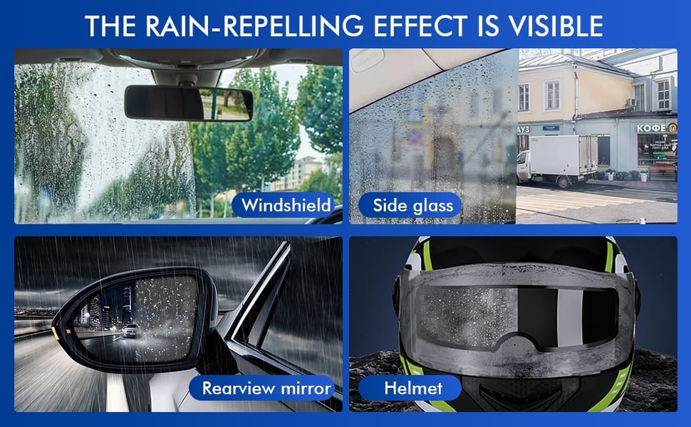 Auto voorruitborstel verwijdert olieaanslag